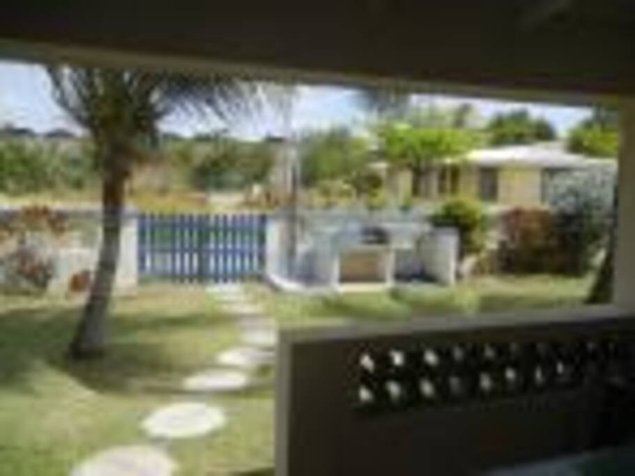 the garden with outdoor shower and Barbecue