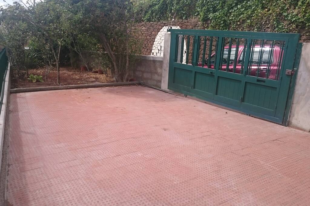 Driveway with electric gate