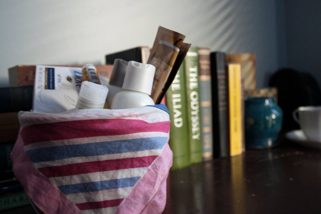You'll have a basket of fresh toiletries to choose from.