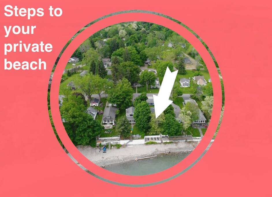 Steps to your private beach on grandview bay