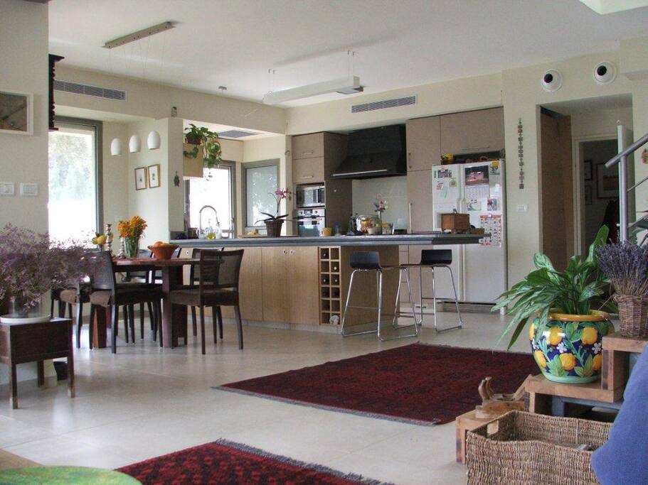 kitchen and dining area