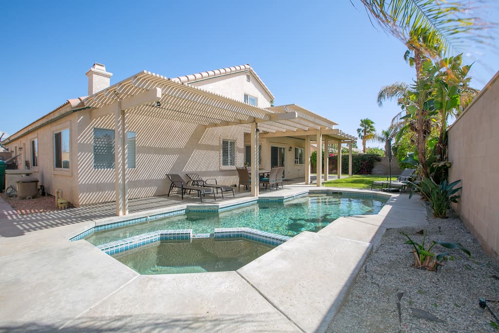 back yard and pool