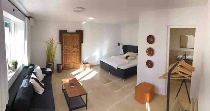 شقة استوديو بسرير بمقاس كبير وأريكة نوم 140*200