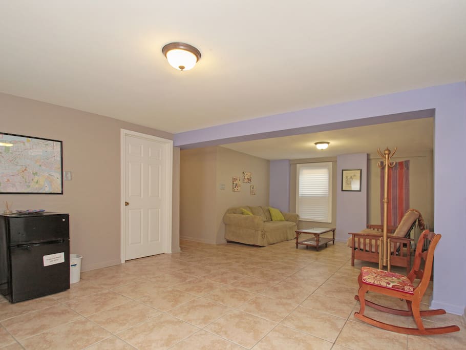 Living room when entering the space