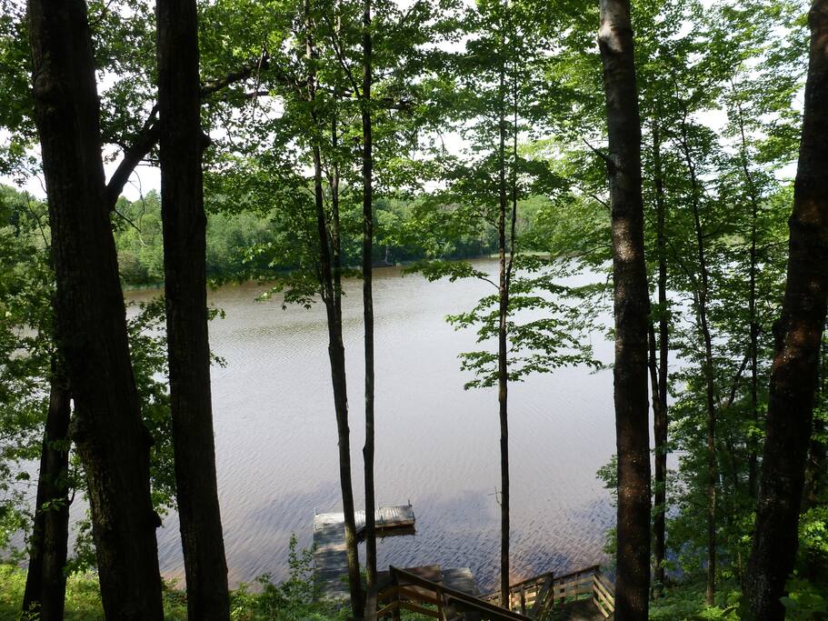 View of lake from upper deck off of the main living area