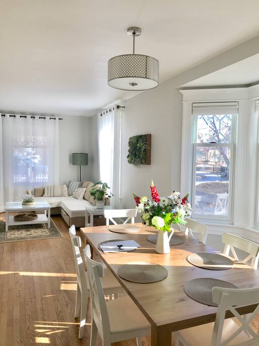 View of the dining room and living room