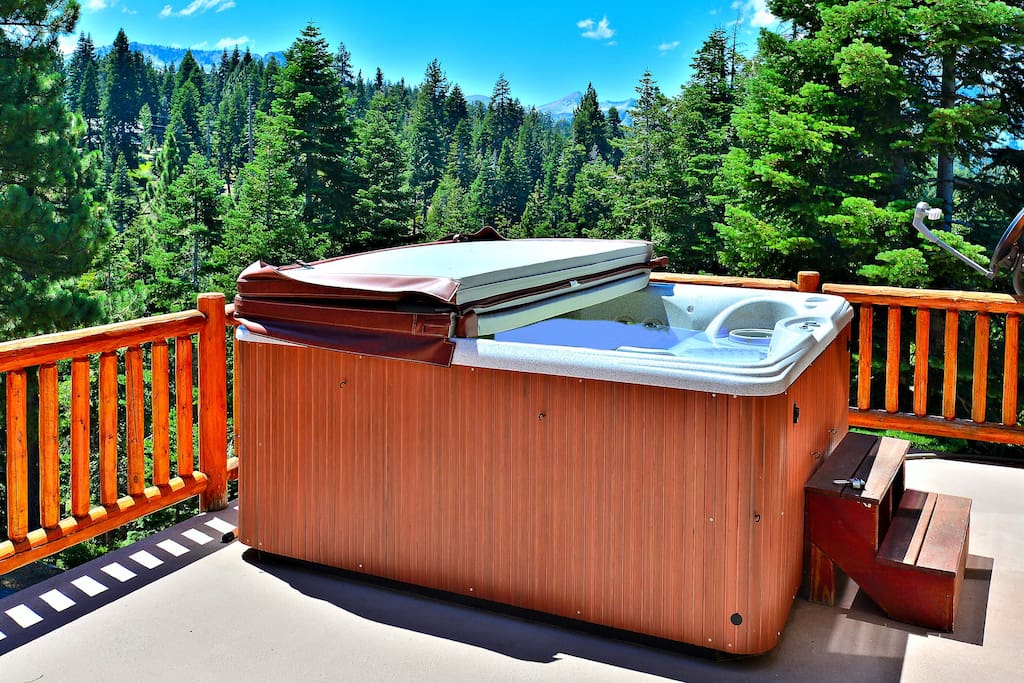 You can't beat the view from our outdoor hot tub.