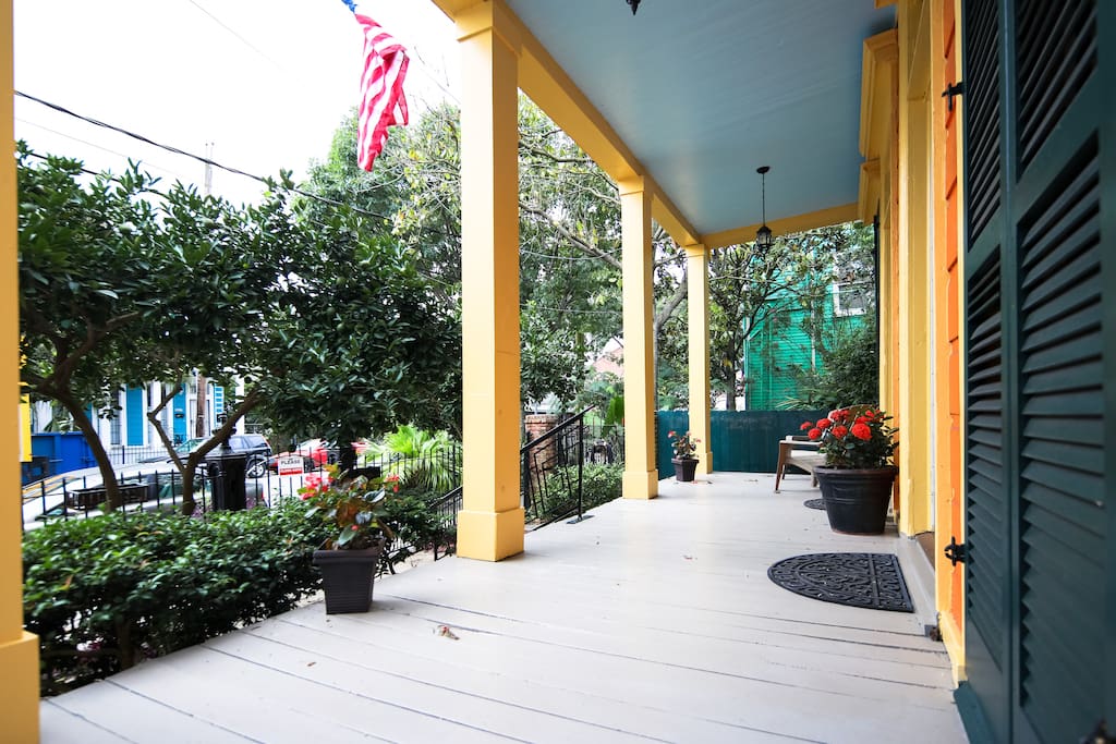 Quintessential New Orleans front porch
