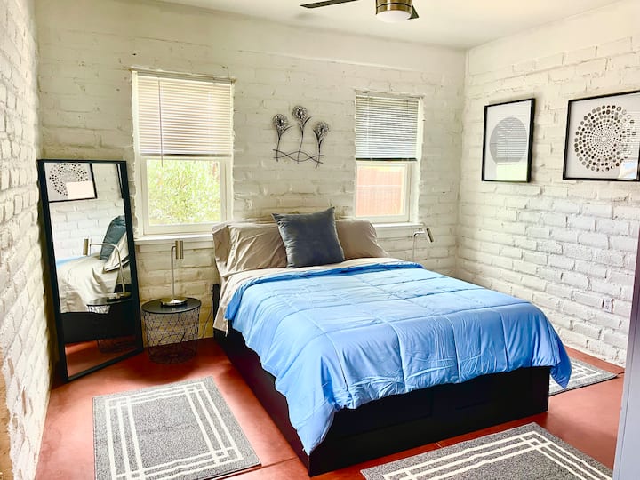 Queen bed in master bedroom