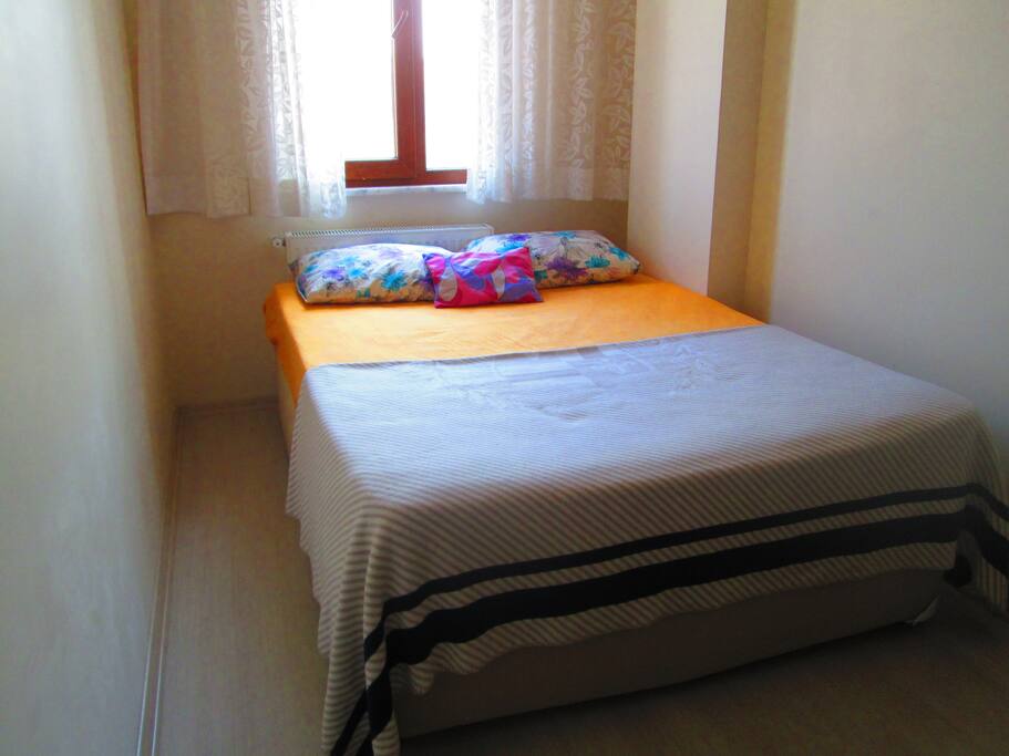 Queen bed for two people.