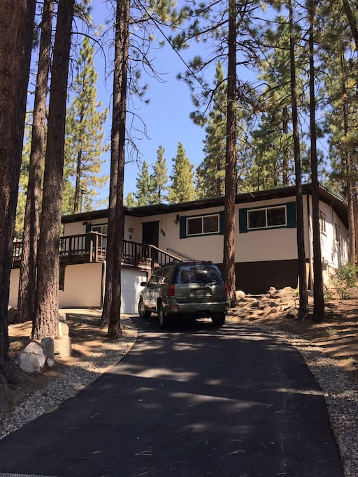 Private home on a quarter acre backs up to Forest land.