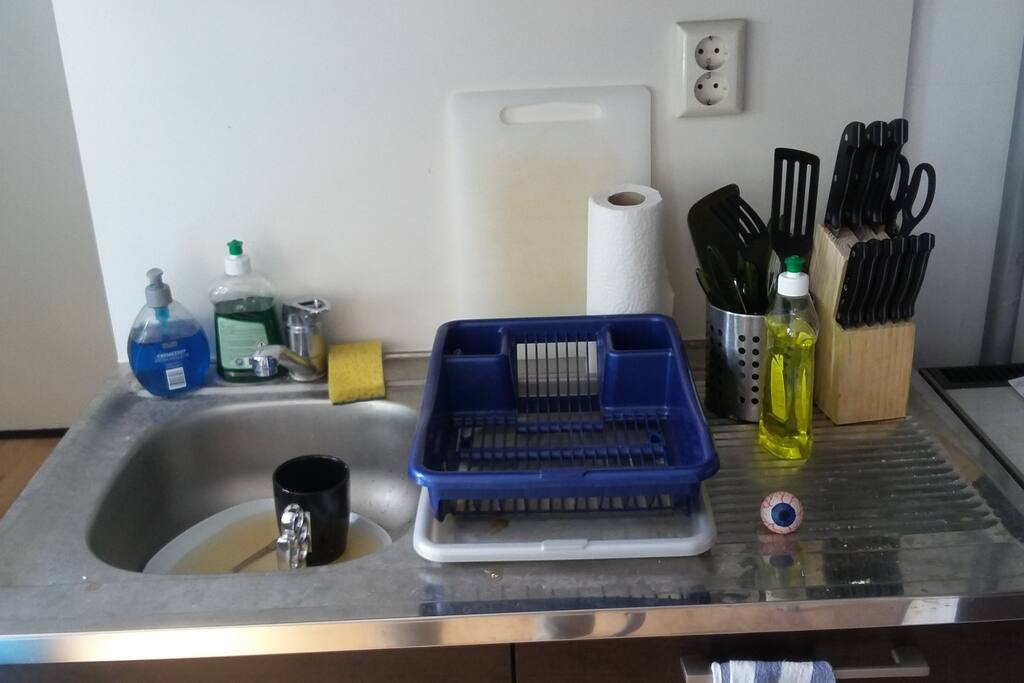 Small kitchen corner inside the room.