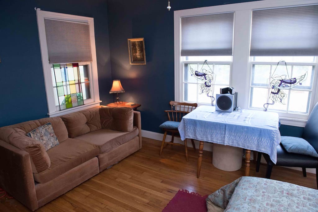 Your own sofa and desk for checking on the festivities!