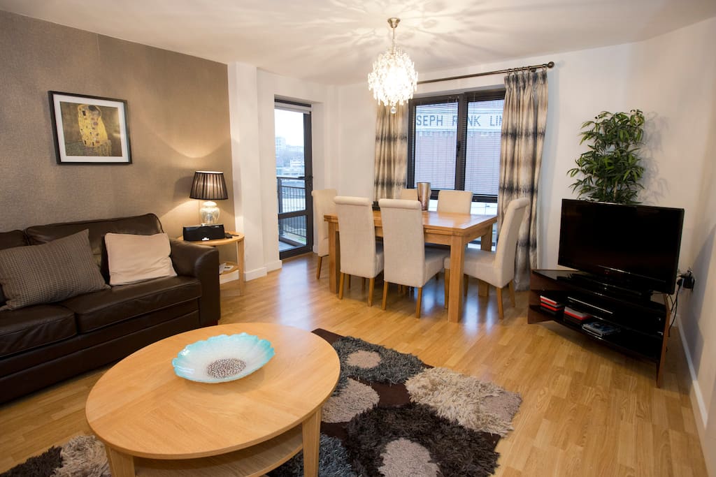 Stylishly decorated and with great views from the dining table the lounge leads onto the balcony