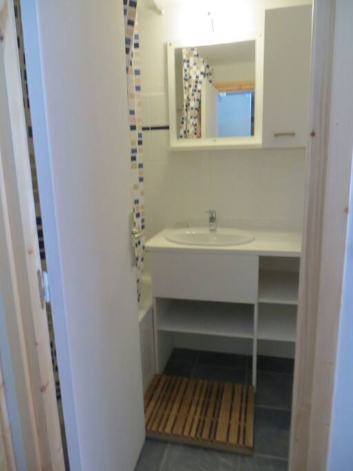 Salle de bain avec baignoire