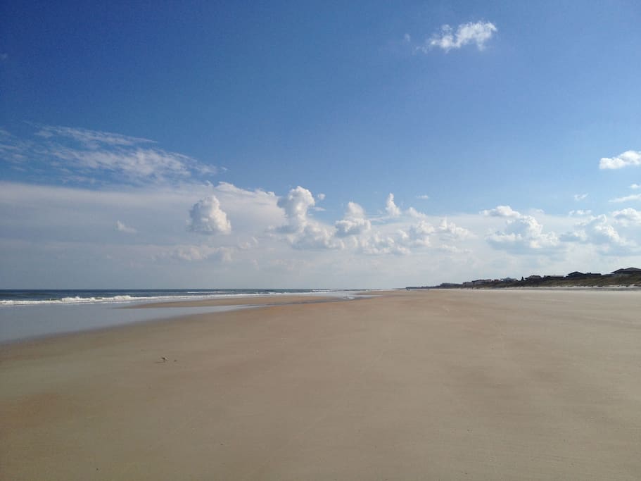 Walk for miles on the beautiful beach, shelling, swimming, surfing and fishing all steps for the house.