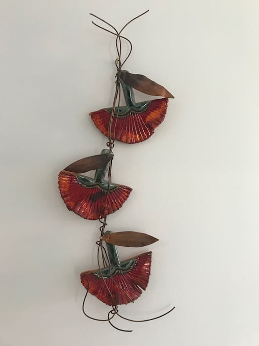 A handmade art piece by a local artist.