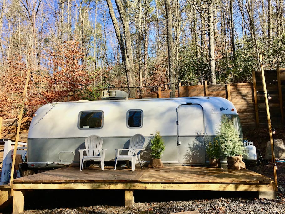 The RhodoDen Airstream Glamping Campers/RVs for Rent in Swannanoa
