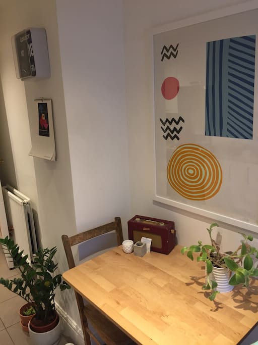 Breakfast table in kitchen