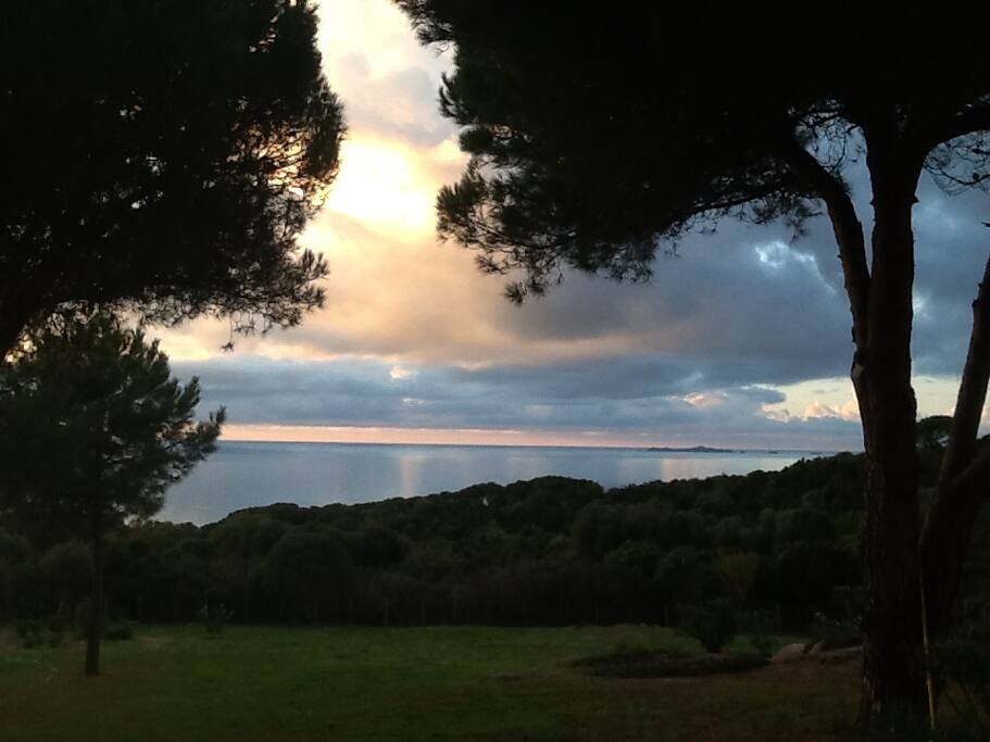 Coucher de soleil vu de la terrasse