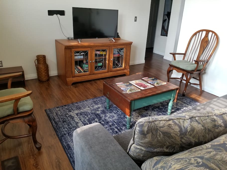 Living room with Roku TV.