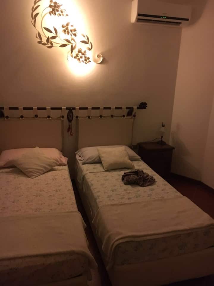 Kamer met 2 eenpersoonsbedden 