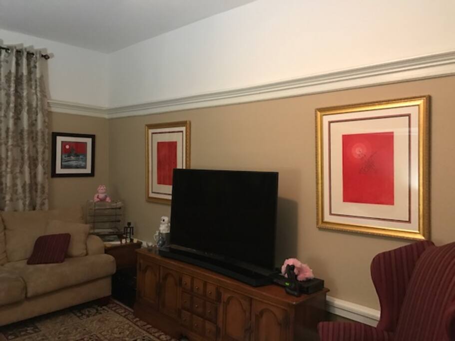 Another view of the living room...relax and watch your favorite movie, show or sport team.