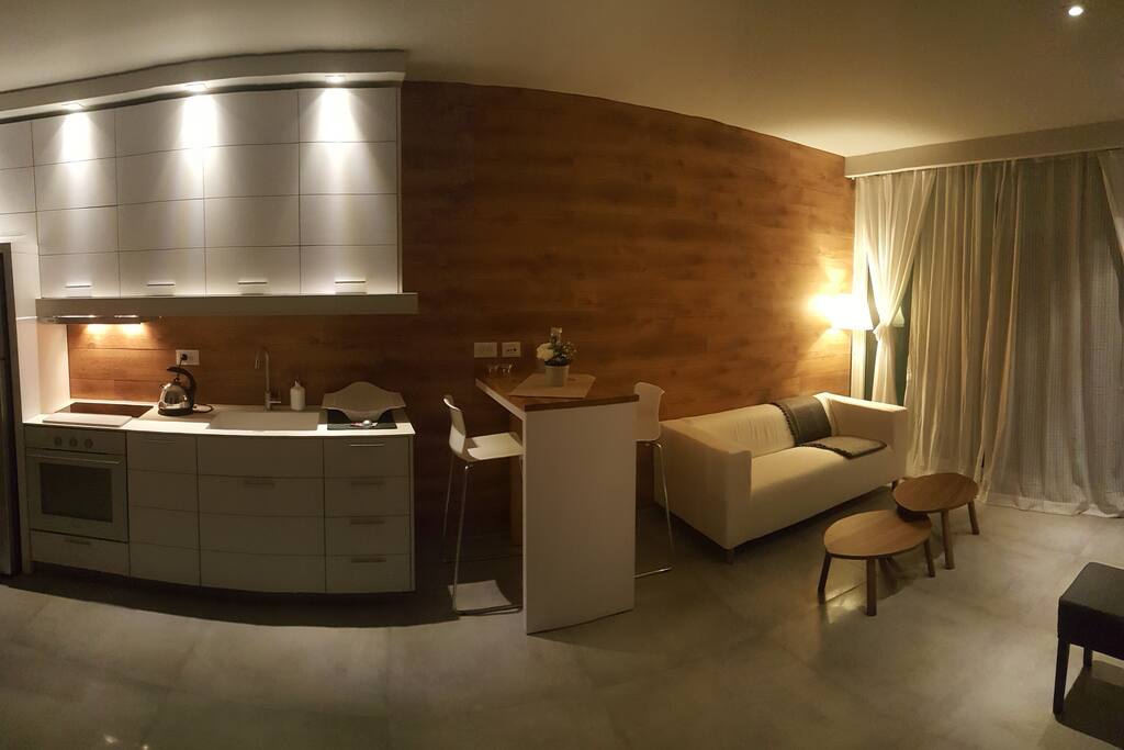Living room and kitchen