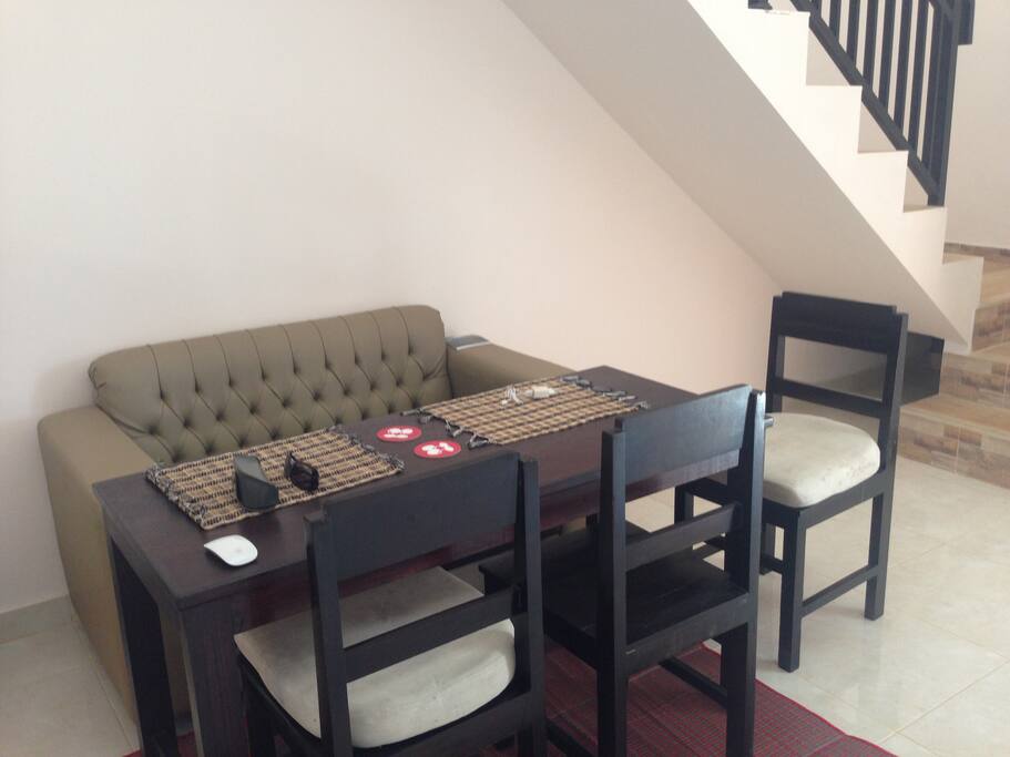 Living room with a dining zone