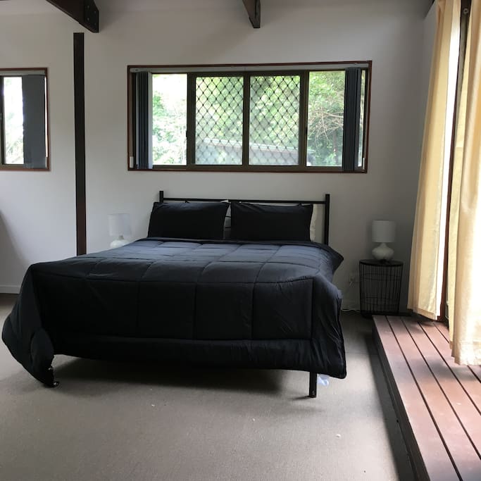 Comfortable queen size bed.