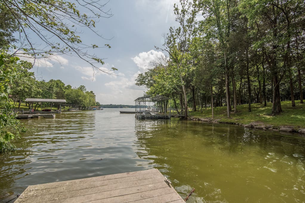 Your lush yard is nestled steps from the shore of Old Hickory Lake.