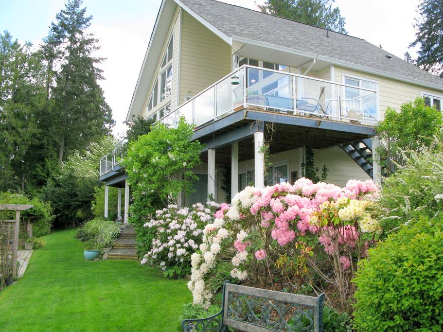 Sixty-five foot deck. One acre oceanfront.