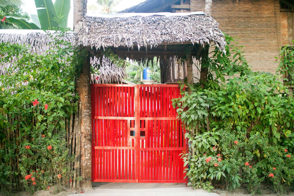 You can't miss our red wooden gate