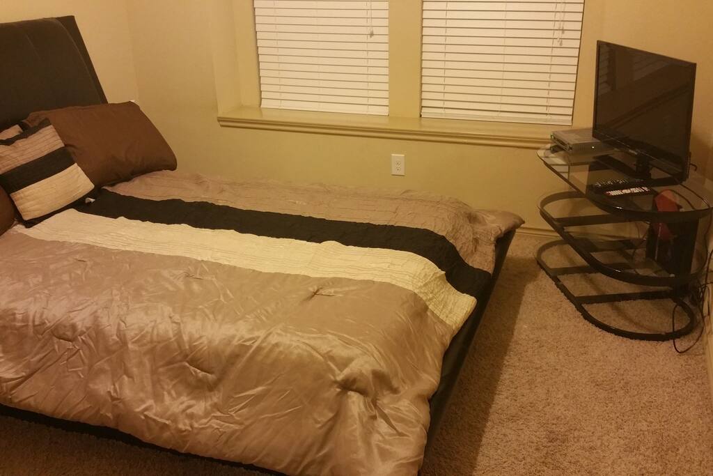 1 of 2 Bedrooms Available; Featuring a Queen bed and a Full Connection Cable Television