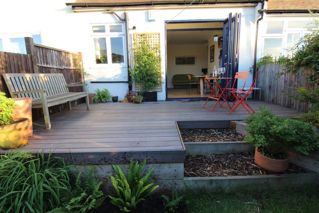 Decked area and garden