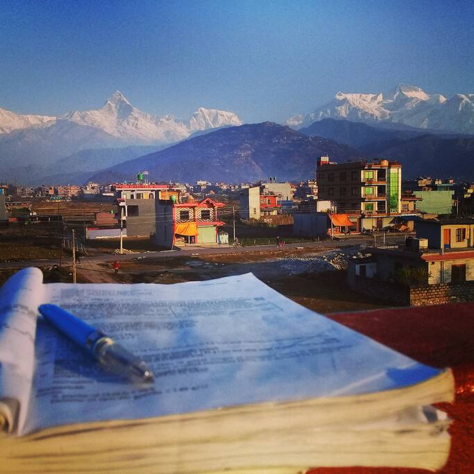 Machhapuchhre range from the top