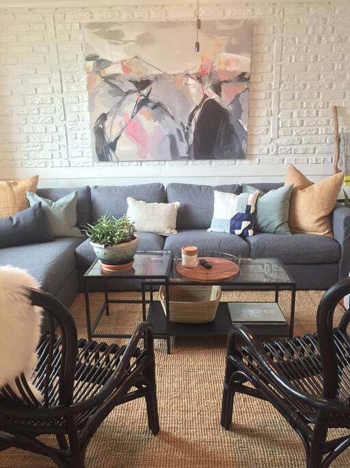 Original artwork graces the home.