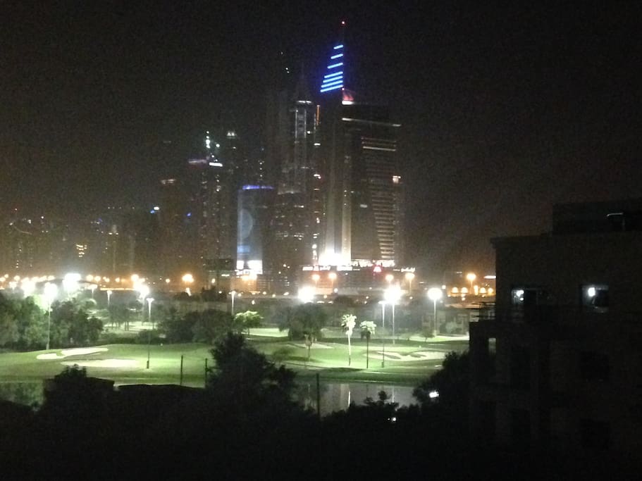 Balcony view over emirates golf course