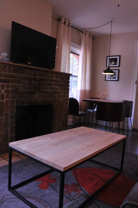 Fireplace and TV