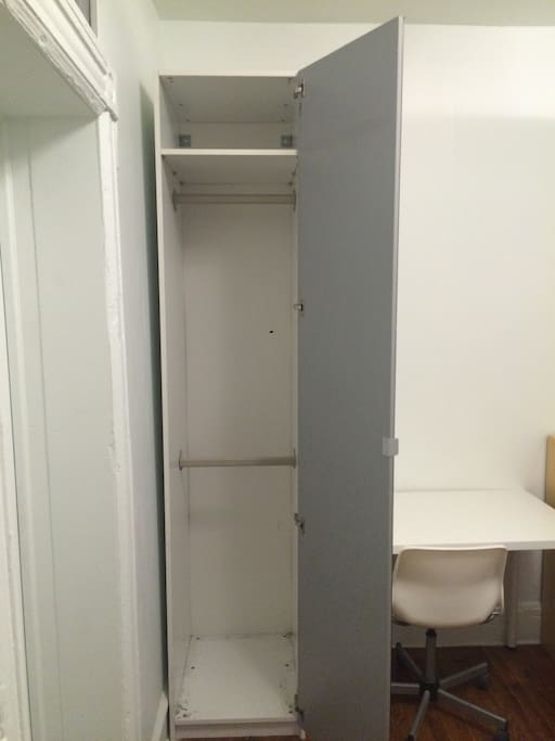 2 level armoire provides ample clothes storage