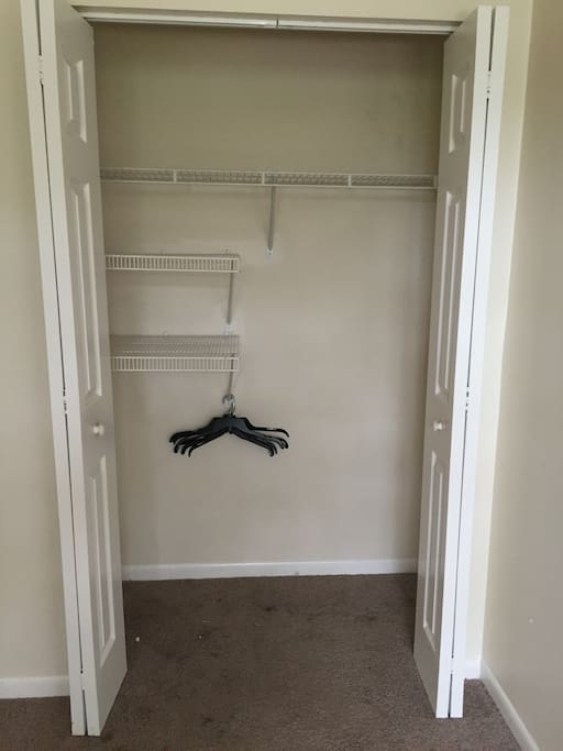 Closet will have hangers available.