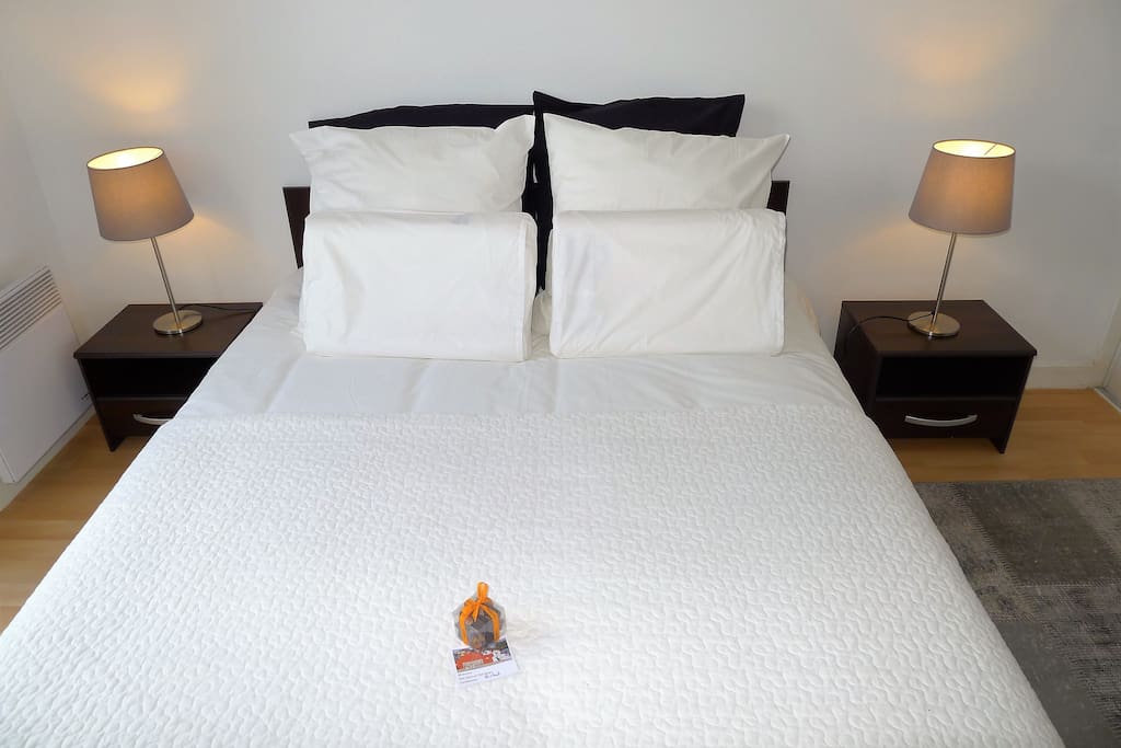 Chambre tout confort avec de nombreux oreillers