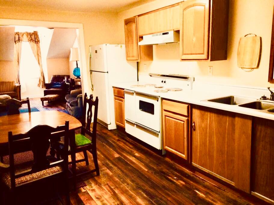 Although small in space the open concept of the kitchen/living room area makes it seem larger and guest will feel and right at home.
