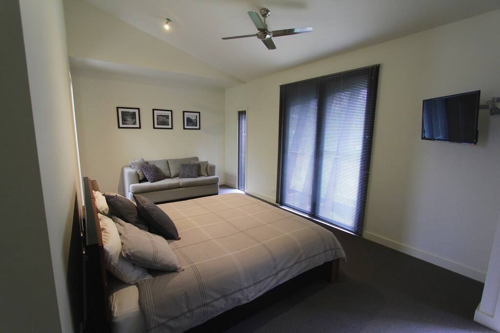 Master bedroom with king bed.