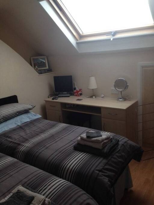 TV and dressing table area