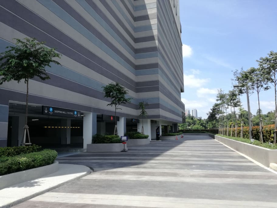 Parking entrance on the left. Go straight to Bayberry Lobby shown in cover photo to collect key.