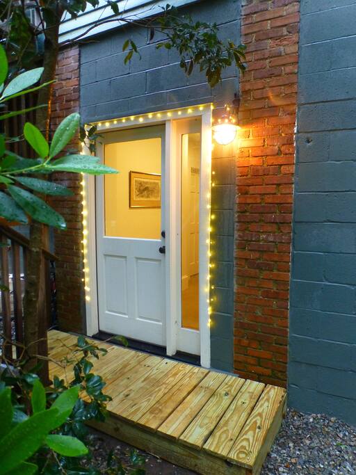 The private entrance to our ground-level apartment.