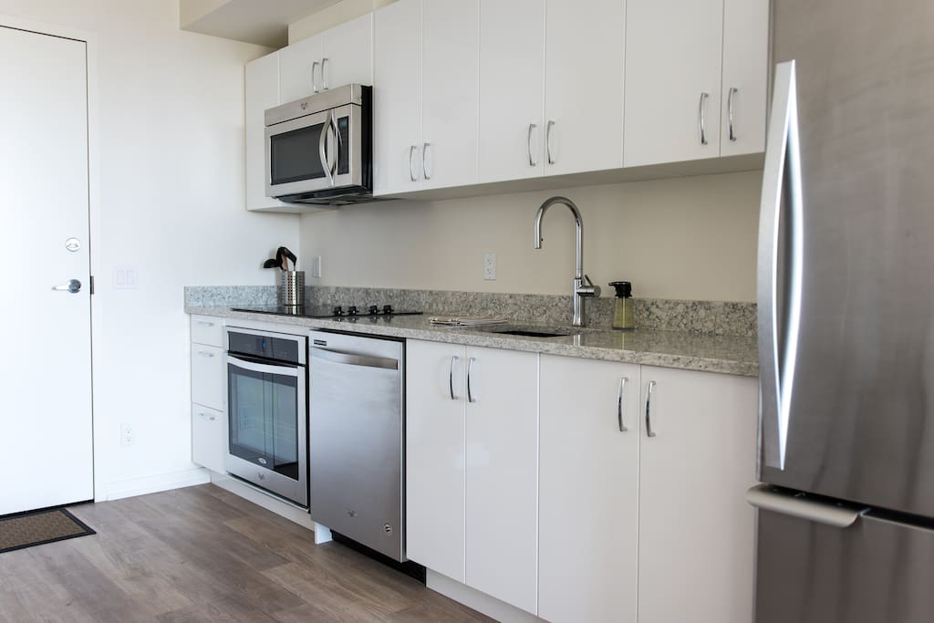 Fully stocked modern kitchen