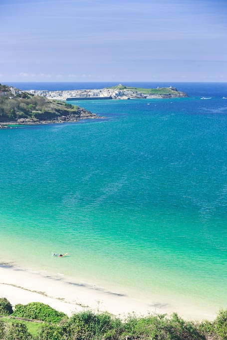 View from window of Carbis Bay Beach