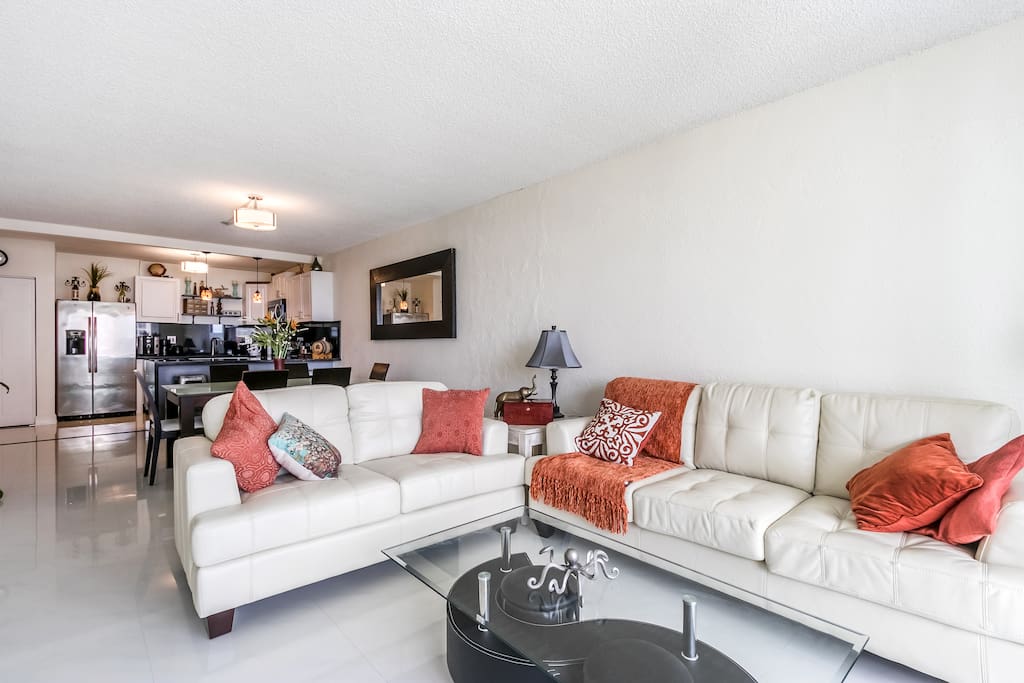 Living Room open plan to Dining and Kitchen